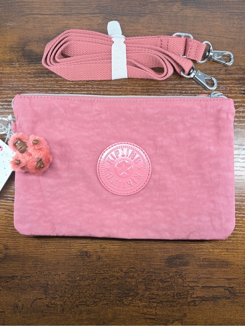 NWT Kipling Riri Rose Pink Crossbody Pouch with Removable Strap